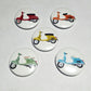 Rainbow Vespa Scooter 1 inch button set