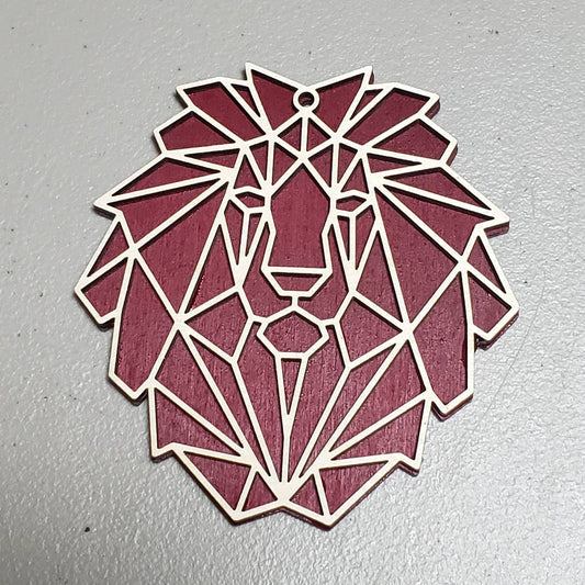 Geometric Lion Wooden Christmas Ornament