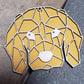 Geometric Yellow Dog Wooden Christmas Ornament