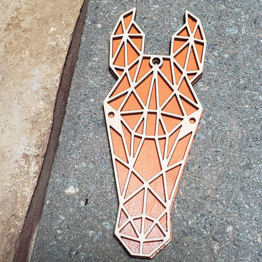 Geometric Horse Wooden Christmas Ornament
