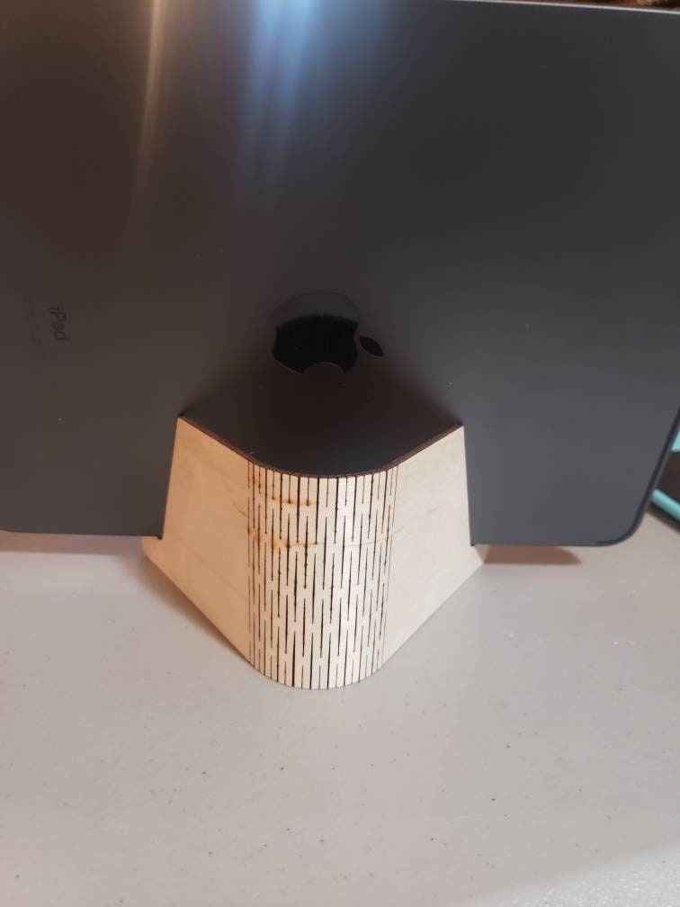 Bendable 1/8th inch birch wooden tablet stand