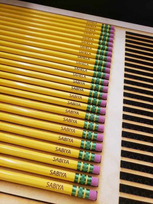Personlized Engraved Pencils pack of 12