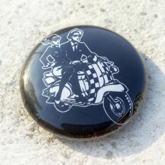Ska Scooter Couple 1 inch button